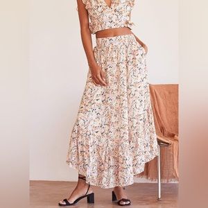 Free People Daze Ivory Floral Print Skirt Sz. S